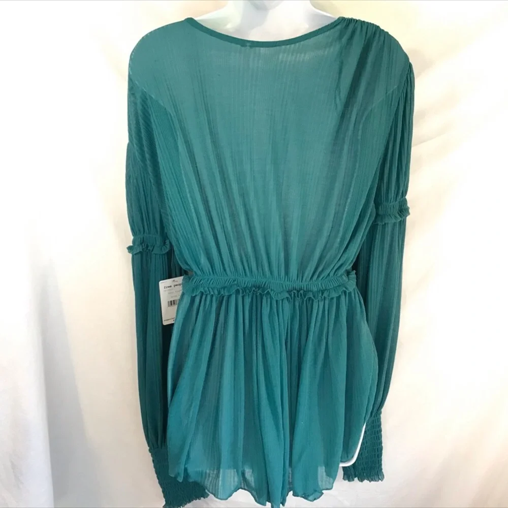Free People Day Dreaming Top Teal NWOT